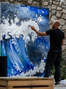 peinture sur scene